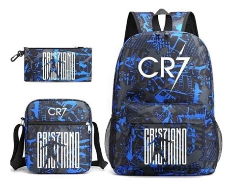 Mochila escolar Cr7 Cristiano Ronaldo de 3 piezas, .